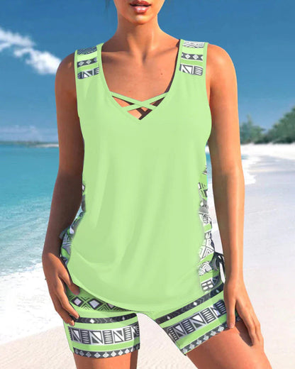 Bienna™ - Geometrischer Druck Tankini Set