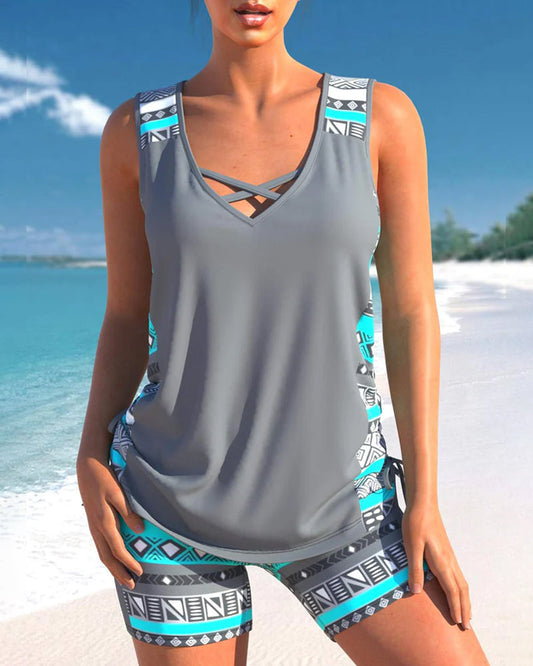 Bienna™ - Geometrischer Druck Tankini Set