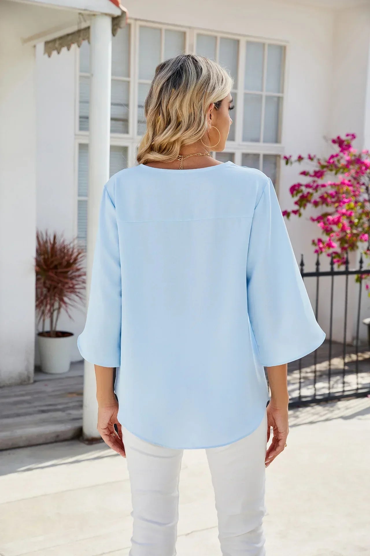 GERALDINE V-AUSSCHNITT BLUSE