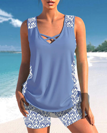 Bienna™ - Geometrischer Druck Tankini Set