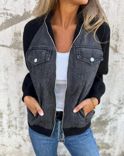 Anidia | Moderne Jacke mit Denim-Stoff