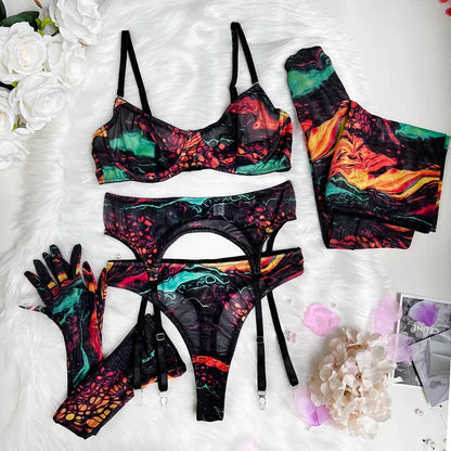 Serena | 5-teiliges Tie Dye Dessous Set