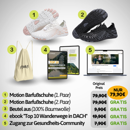 Feldluft Motion - Gesunde & rutschfeste Alltags-Barfußschuhe (1+1 GRATIS)