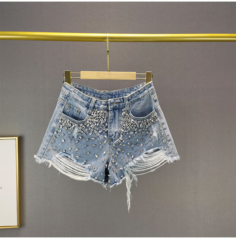 Mine - Zerrissene Jeansshorts mit weitem Bein