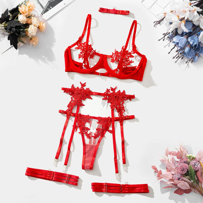 Mirjam™ | Elegantes 3-teiliges Dessous-Set aus schwarzer Spitze