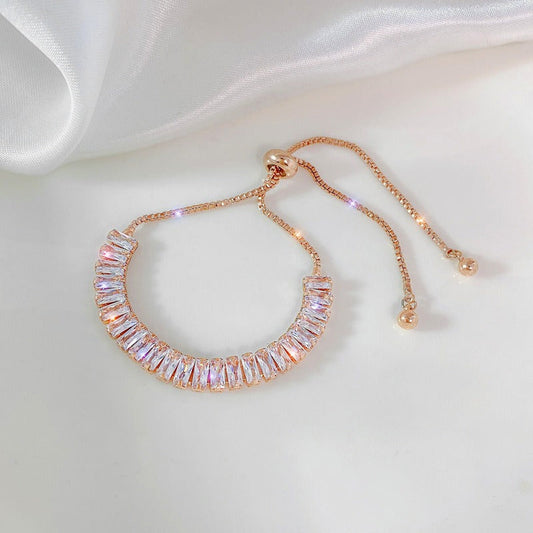 Silberarmband mit Kristallen und 18k Rosévergoldung