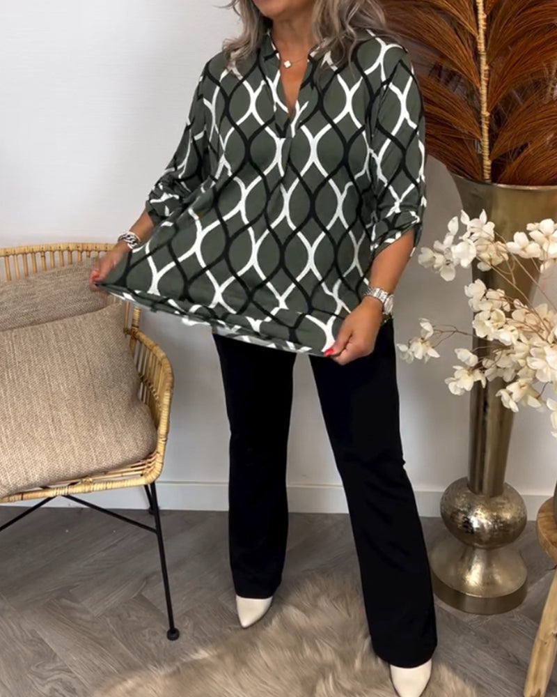 Maja | Lässige Bluse mit langen Ärmeln und Print