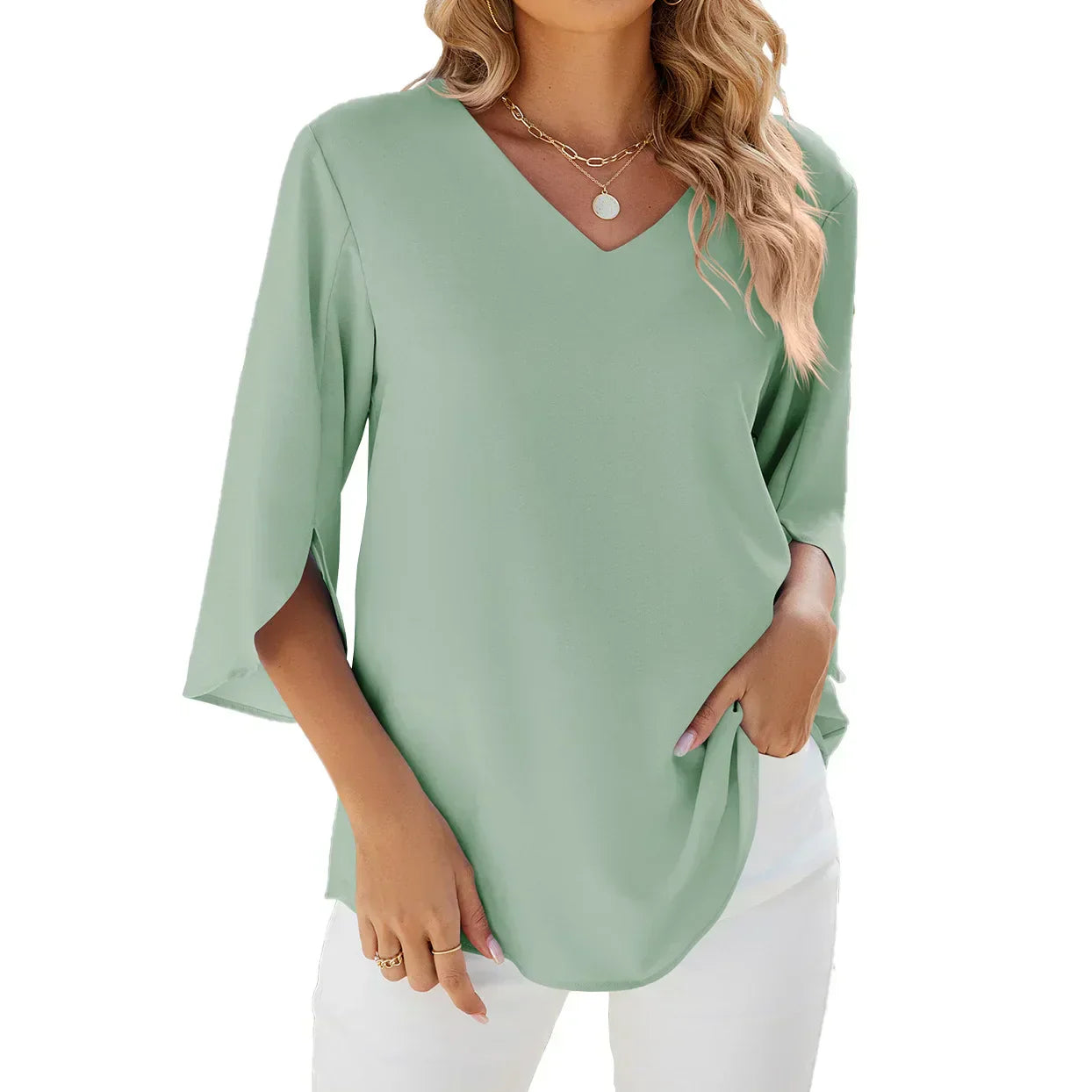 GERALDINE V-AUSSCHNITT BLUSE