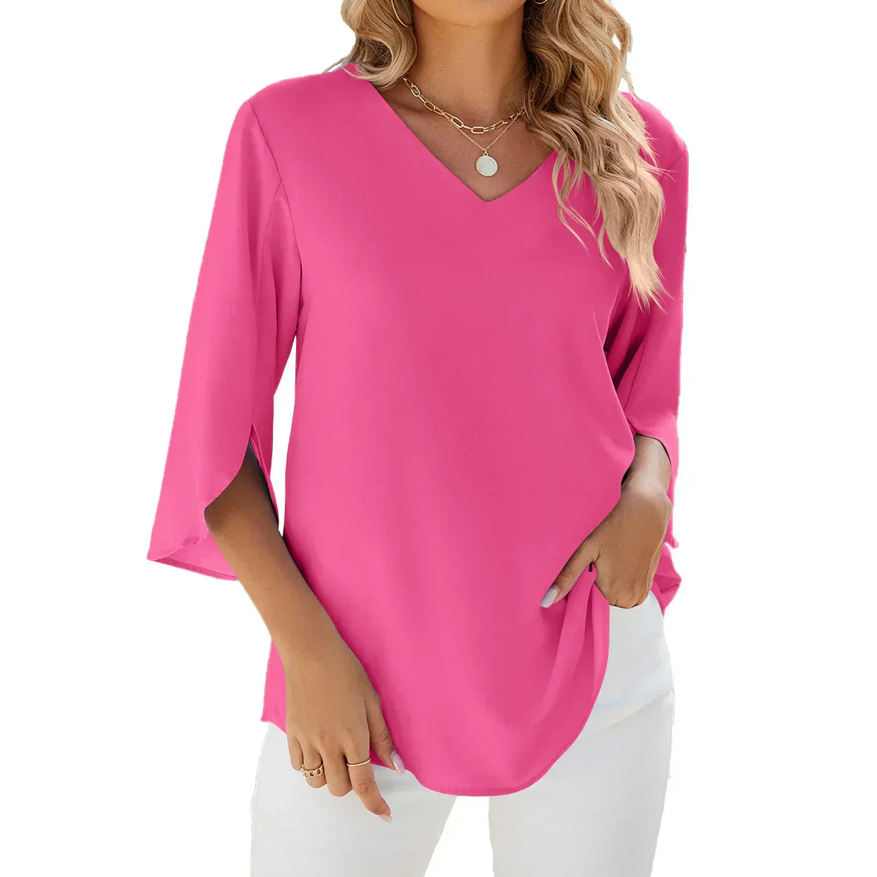 GERALDINE V-AUSSCHNITT BLUSE