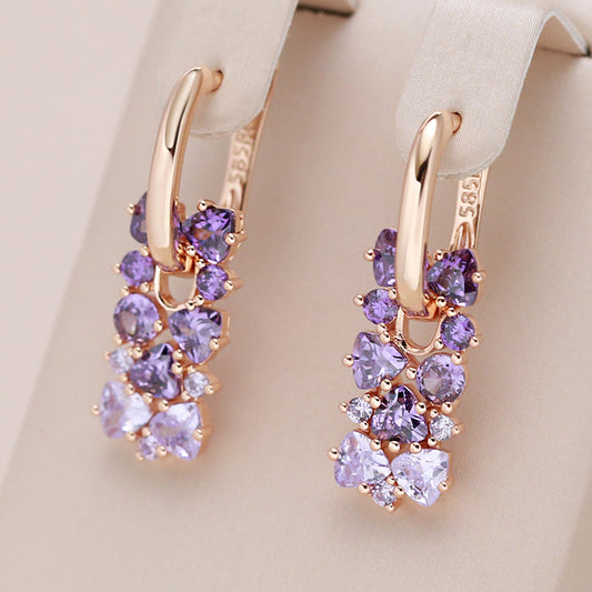 Handgefertigte 18K Roségold Ohrringe mit Amethysten