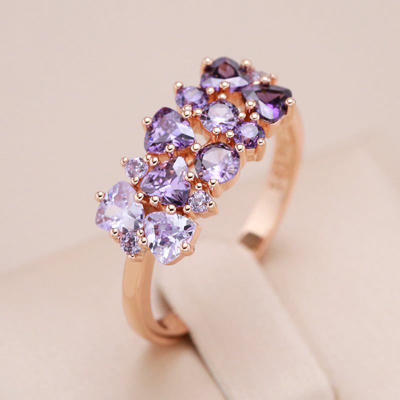 18K Roségold Ring mit Amethysten